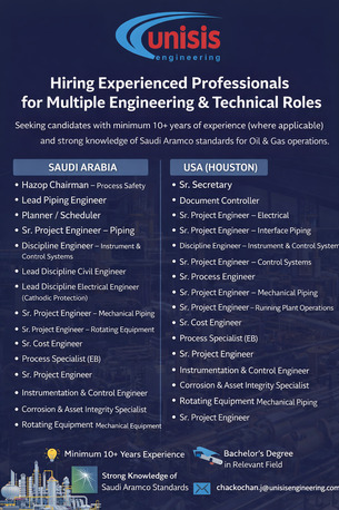 Hiring Skilled Professionals For Multiple Admin. & Engineering Roles In The USA (Houston) photo 2
