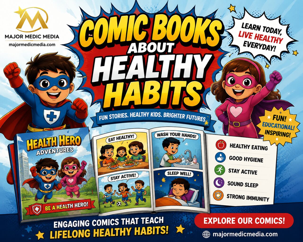 Comic Books About Healthy Habits For Kids