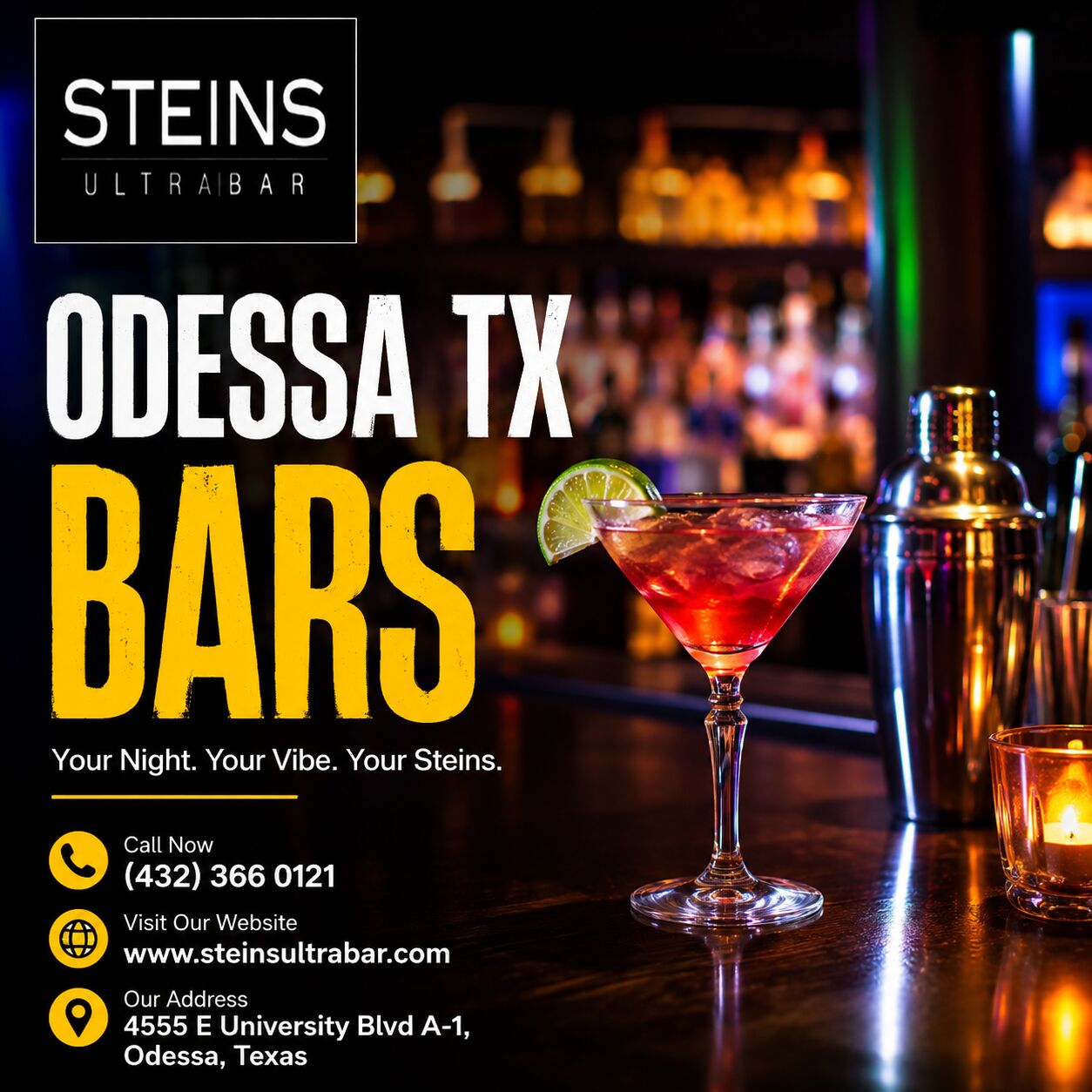 Odessa TX Bars – Make Your Night Out Unforgettable At Steins Ultra Bar photo 1