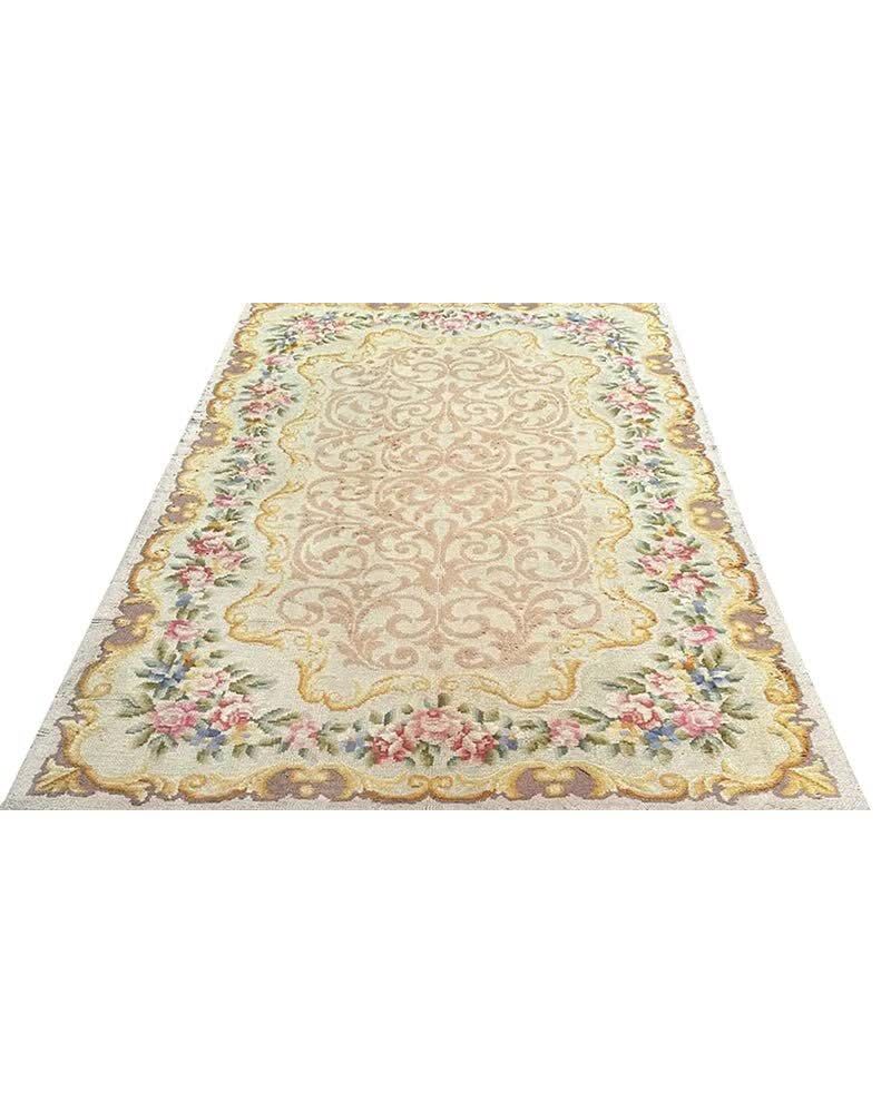 USD 6,  7x10 Antique French Savonnerie Area Rug photo 1