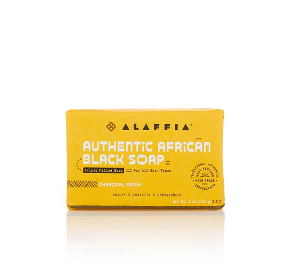 Authentic African Black Soap Triple Milled - Charcoal Reishi photo 1