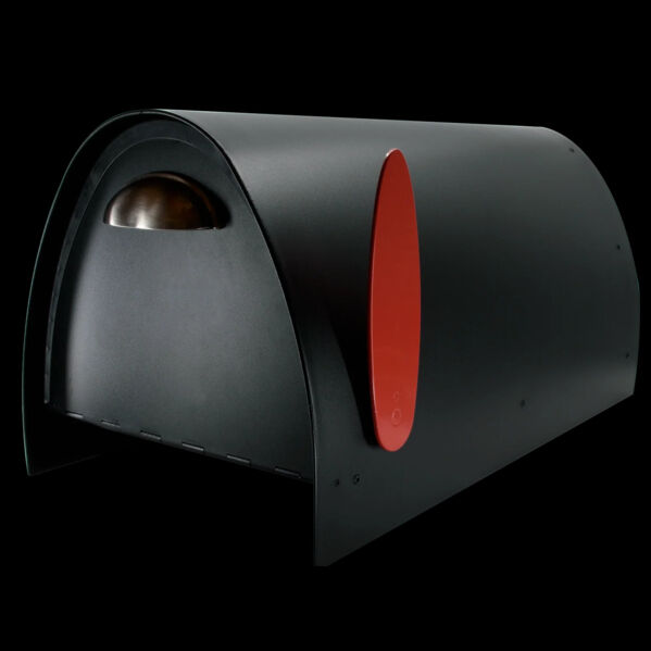 USD 340,  Mid-Century Modern Stainless Steel Post Mount Mailbox - Spira Mailbox