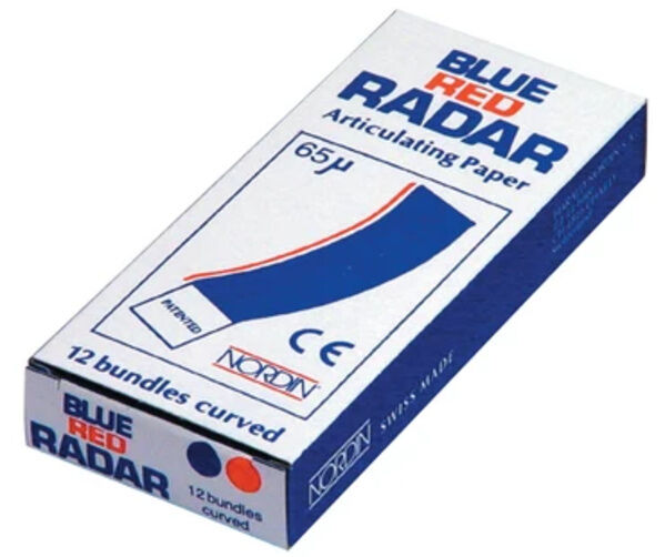 Radar 65 Micron Articulating Paper | Blue/Red Dental photo 1