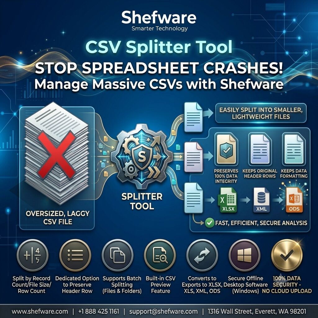 Divide Heavy CSV Files Without Data Loss Using Shefware photo 1