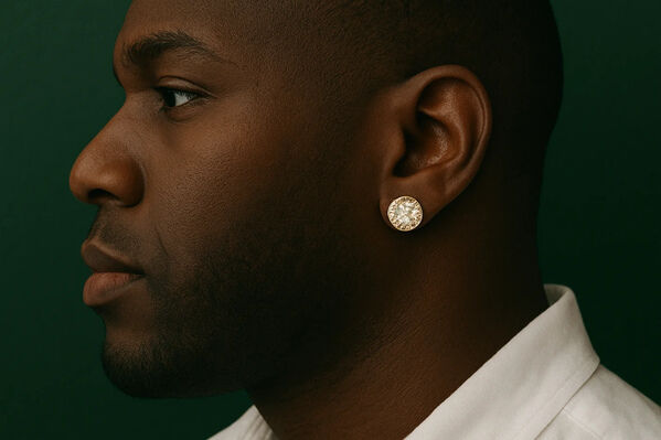 Diamond Stud Earrings For Men And Women In 10K & 14K Gold photo 1