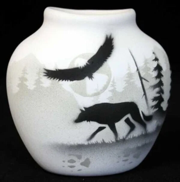 Best High Country Tracks Moose Vase | Wildlife Art Pottery photo 1