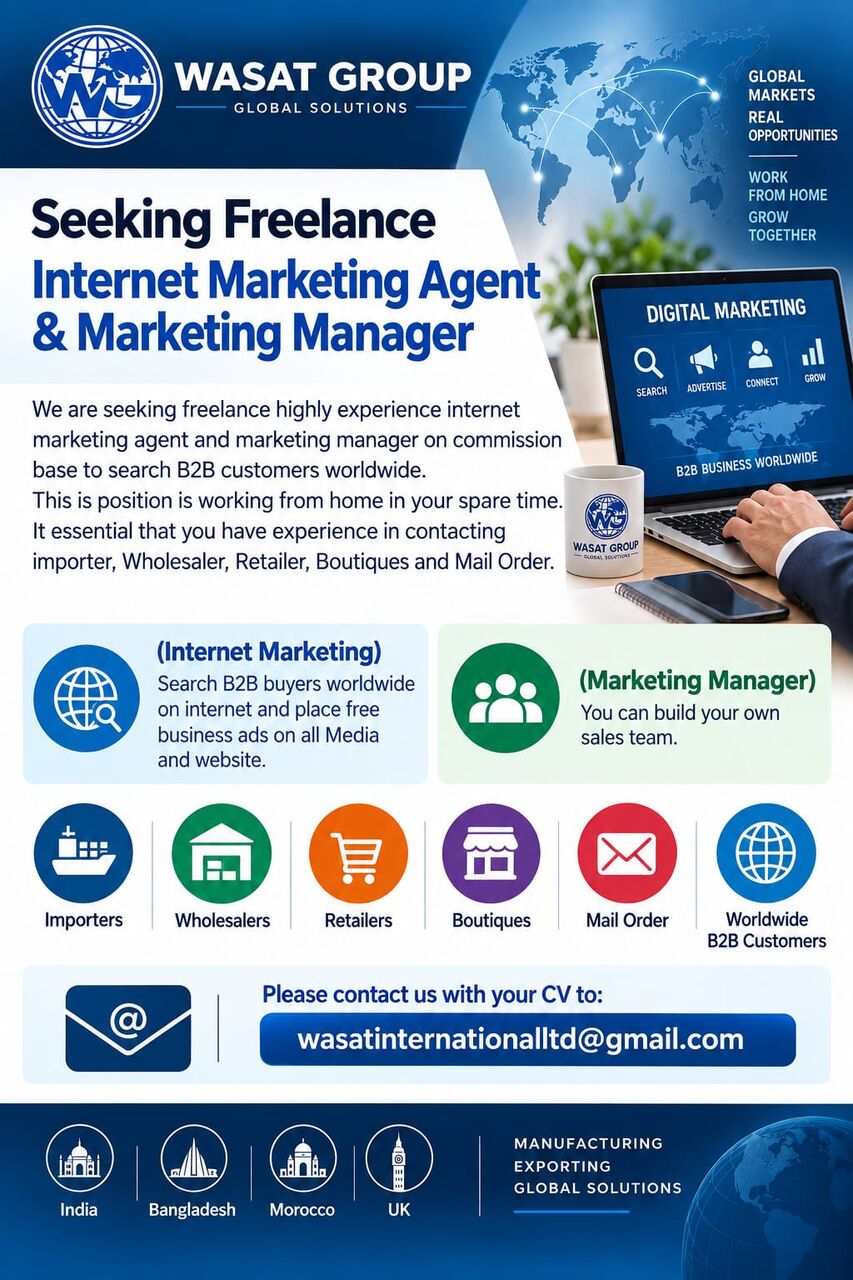 Seeking Freelance Internet Marketing Agent & Marketing Manager