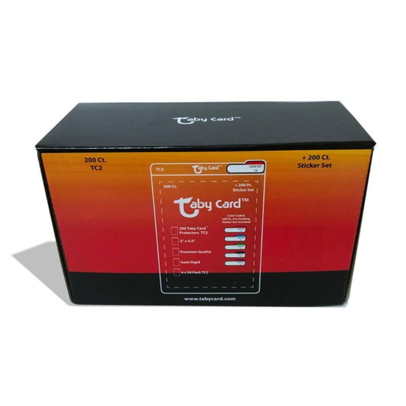 TC2 Trading Card Protectors – 200 Box with Grading Stickers