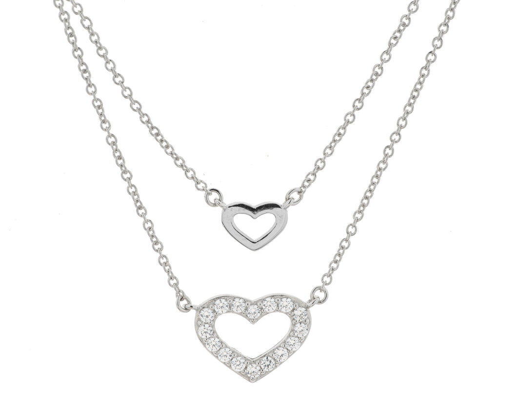 Heart Necklace – Petite Double Heart Bib Necklace