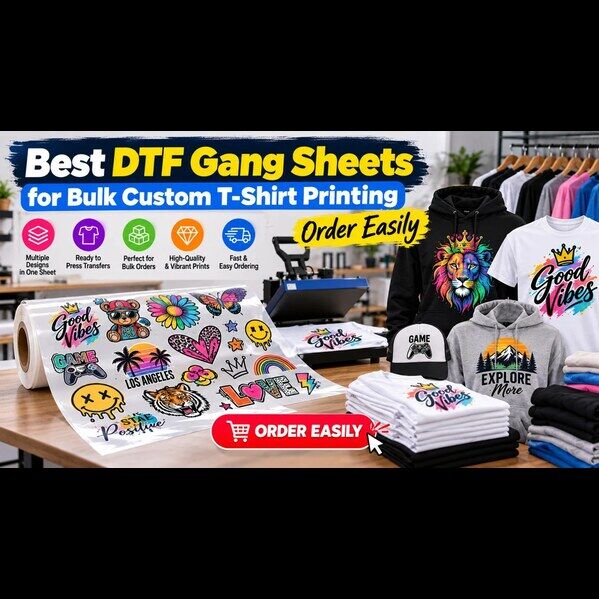 USD 200,  Best DTF Gang Sheets For Bulk Custom T-Shirt Printing – DTF Transfer Plug