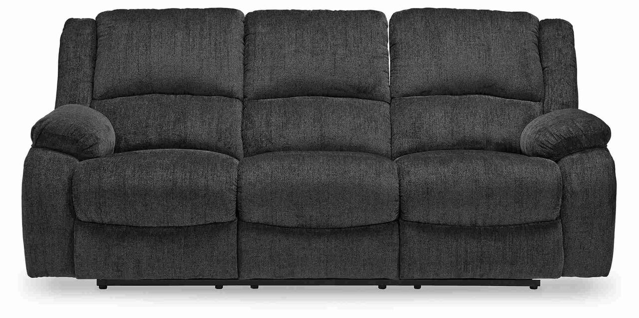 USD 700,  Reclining Sofa – Draycoll In Dark Gray Chenille Fabric photo 1