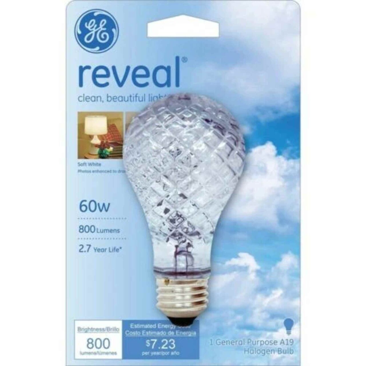 USD 14,  GE Reveal 60W Crystal Cut Halogen A19 Bulbs